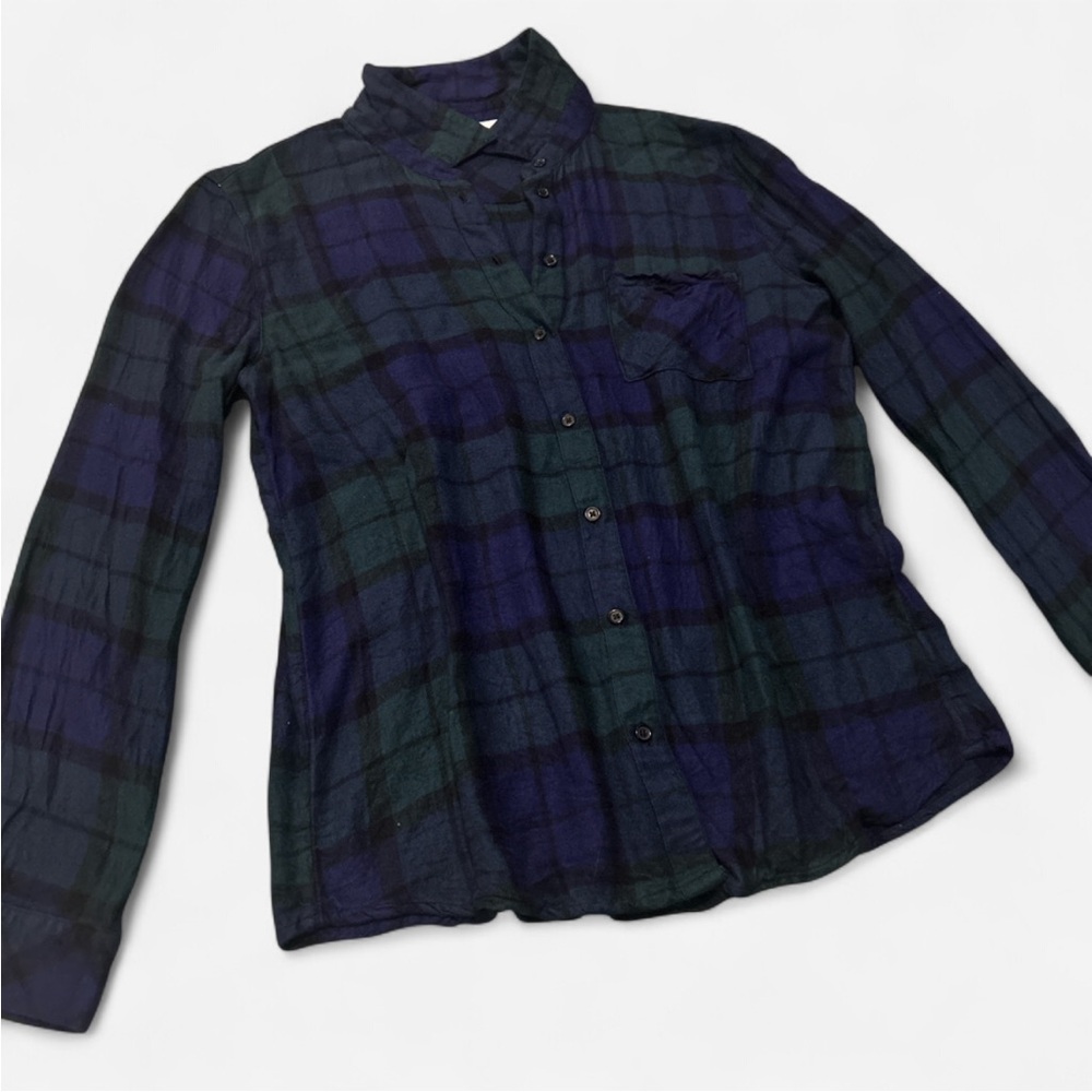 Market & Spruce Plaid Button-Up Shirt in Blue and Green - Picture 2 of 5